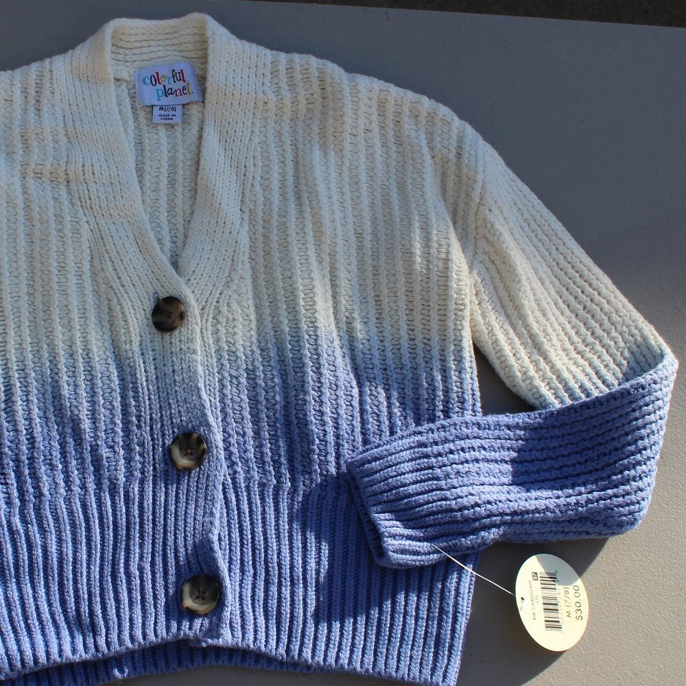 Colorful Planet Girls Ribbed Cardigan Sweater